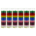 Mega Candles 6 pcs Unscented 7 Color Glass Prayer Devotional Candle, Hand Poured Wax Candles 2 Inch x 8 Inch, Great for Sanctuar