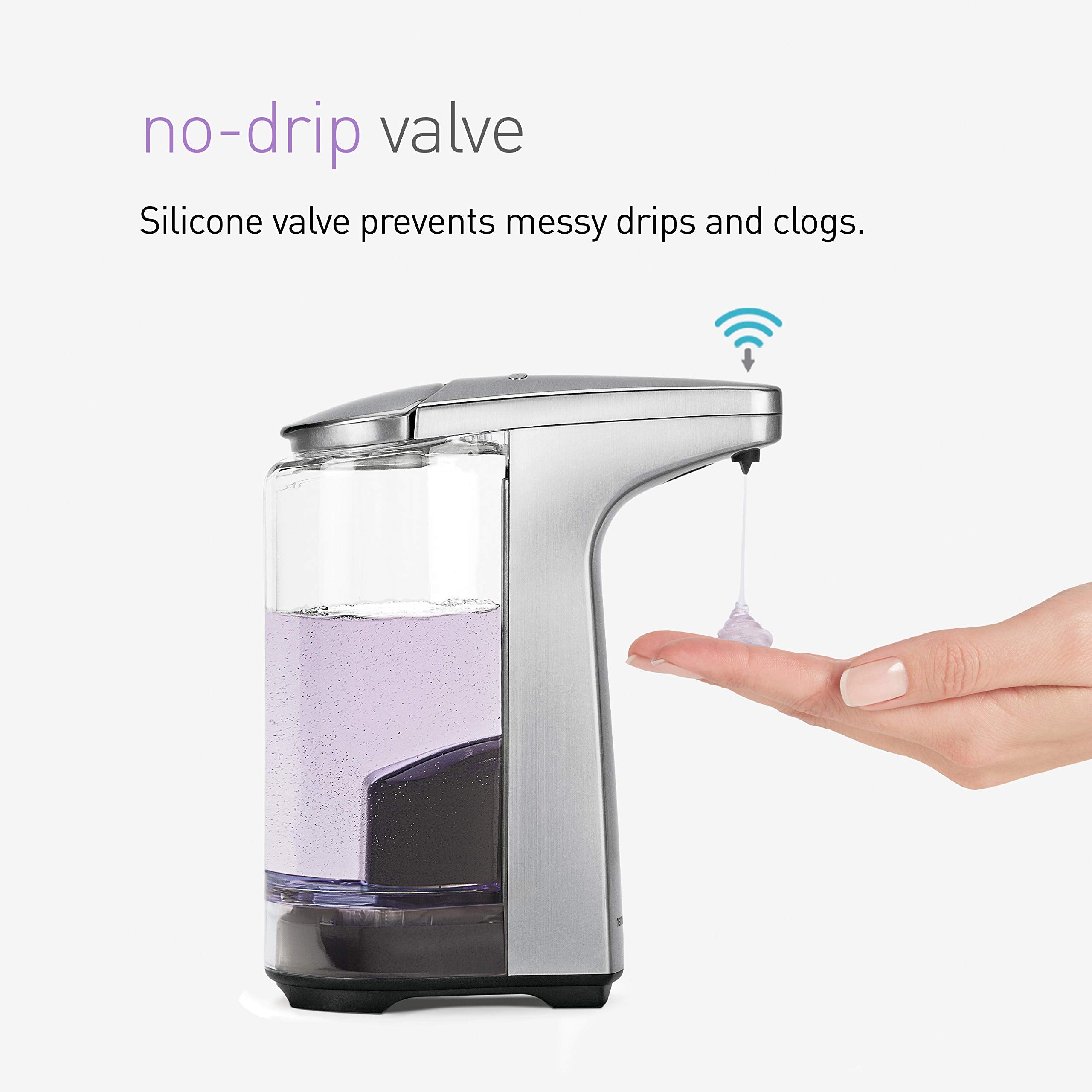 Simplehuman 8 Oz. Touch-Free Sensor Liquid Soap Pump Dispenser With Soap Sample, Brushed Nickel
