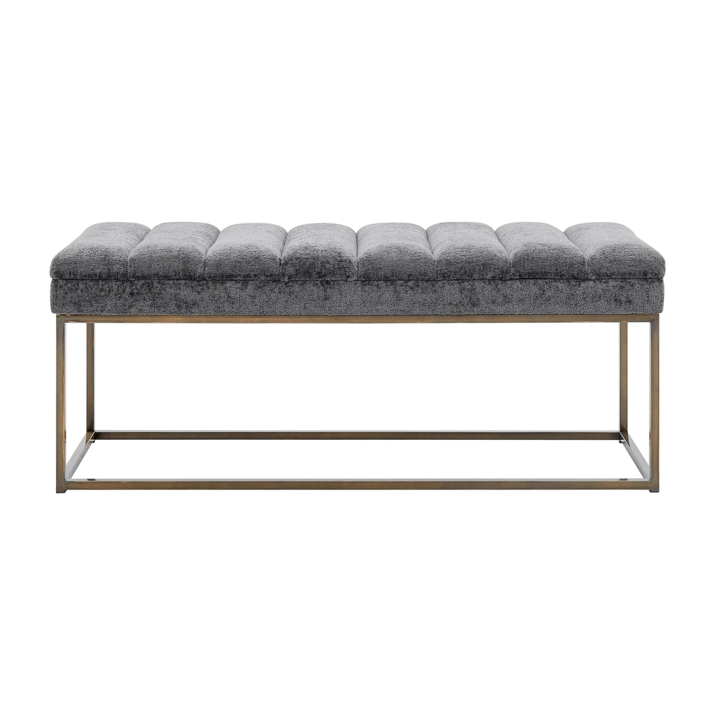 Npd Furniture And More Darius Kd Fabric Bench, Gray
