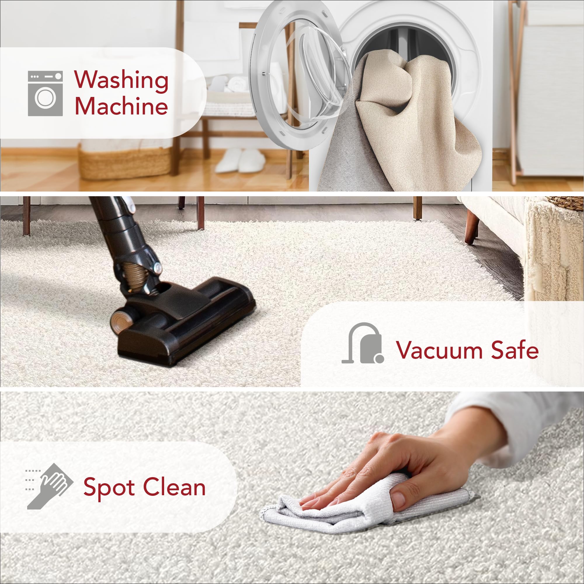 Nuloom Marlow Machine Washable Soft Shaggy Faux Sheepskin Area Rug, 4X6, White