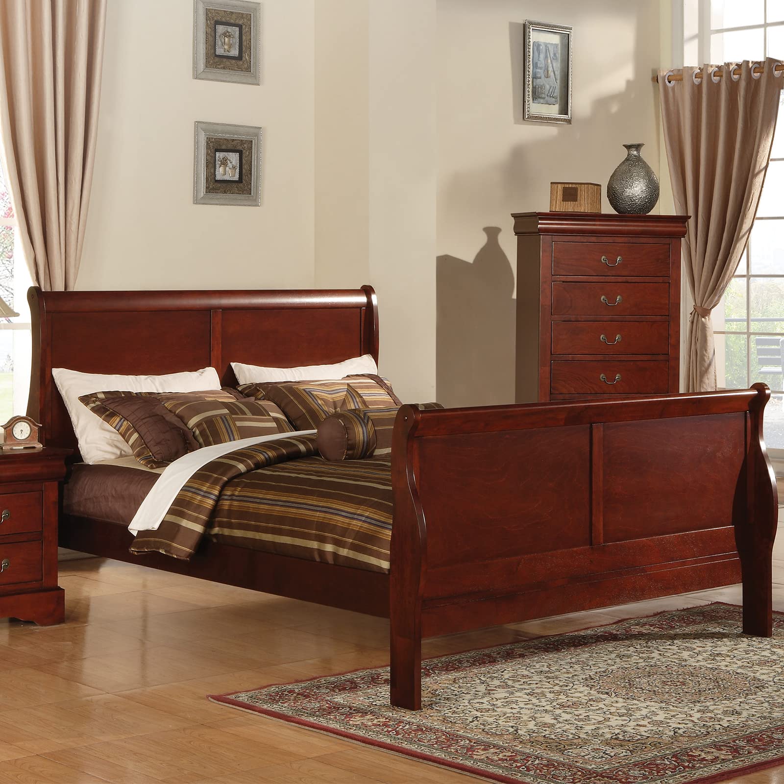 Louis Philippe III Sleigh Queen Bed