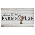 Nogrit Welcome To Our Farmhouse Windmill Rustic Waterproof Door Mat Outdoor Entrance 17X30 Inch Non-Slip Doormat For Home Front