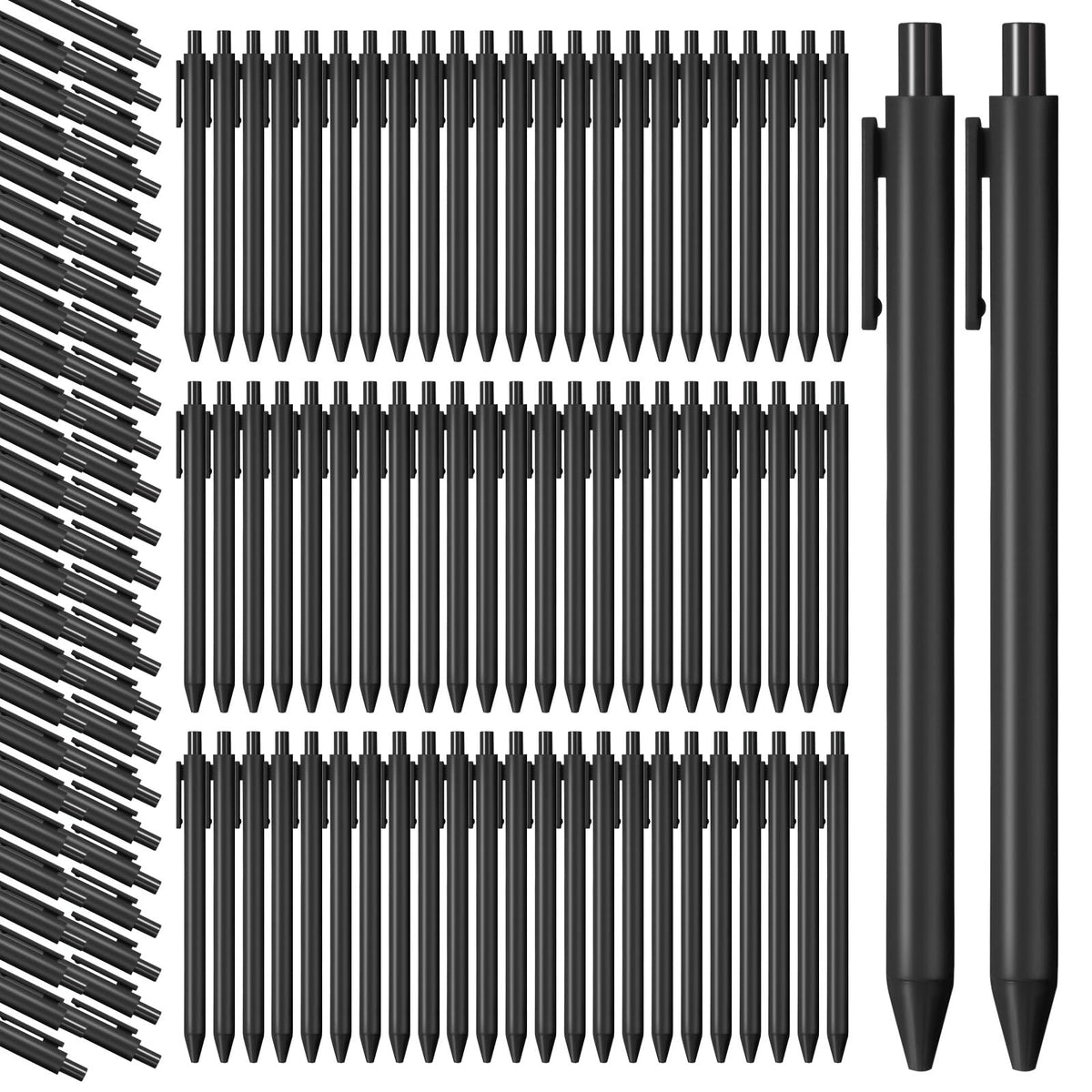 Teling 100 Pcs Ballpoint Pens Retractable Comfortable Writing Pens Cute Stylish Pens In Medium Point 1.0 Mm For Office Supplies(