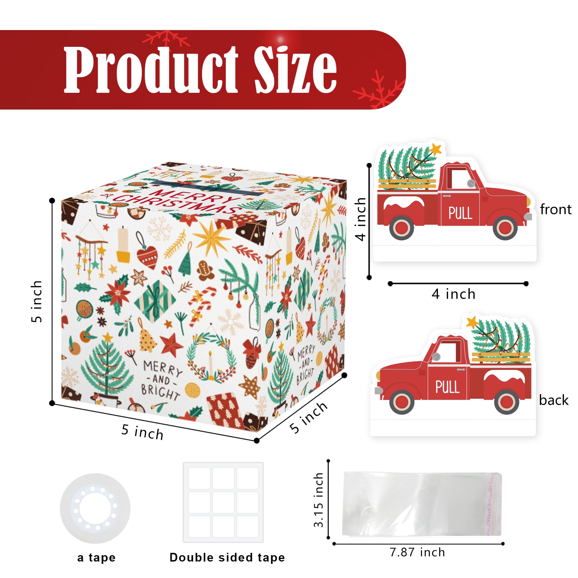 Christmas Party Favors, Happy Christmas Surprise Money Box Set, Money Gift Boxes For Cash For Christmas Day For Women, Fun&Lovin