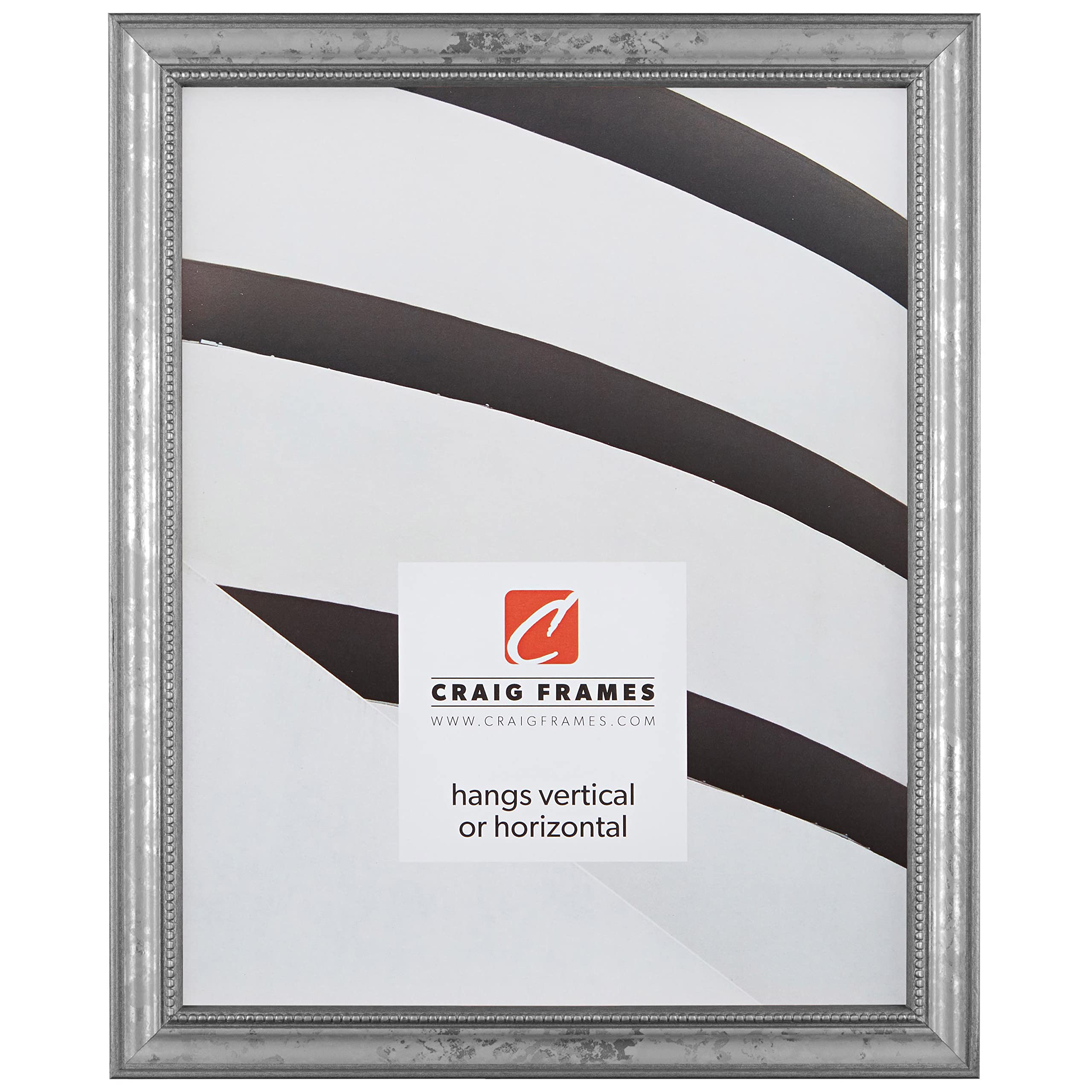 Craig Frames 314SI, Ornate Silver Picture Frame, 8 x 10 Inch