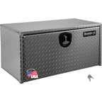 Buyers Products 1705105 Silver Diamond Tread Aluminum Underbody Truck Box With T-Handle Latch, 18 X 18 X 36 Inch, Durable Contra