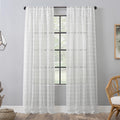 Clean Window Windowpane Plaid AntiDust Allergy/Pet Friendly Sheer Curtain Panel, 50 x 96, White