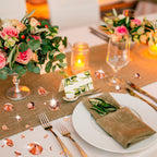 Hicarer 800 Pieces Diamond Decorations Acrylic Diamond Table Scatter Crystals For Table For Vase Fillers Party Table (Rose Gold,