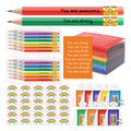 Spakon 24 Sets Back To School Gifts For Students Includes Colorful Inspirational Pencils Cute Rainbow Erasers For Kids Mini Pock