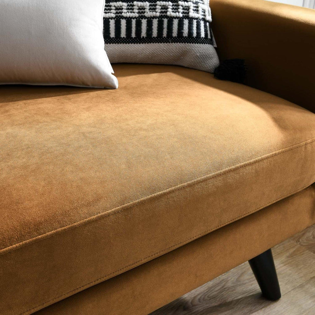 Modway Engage Performance Velvet Loveseat With Cognac Finish Eei-5599-Cog