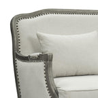 Acme Furniture Upholstered Sofa with Nailhead Trim, Cream and Brown