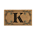 Evergreen Monogram Coir Doormat | Letter K | Front Door Mat For Outdoor Indoor Entrance | 28X16 Inches | Non-Slip Backing Doorwa