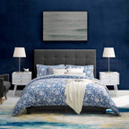 Modway Melanie Tufted Fabric Upholstered Full Platform Bed In Gray
