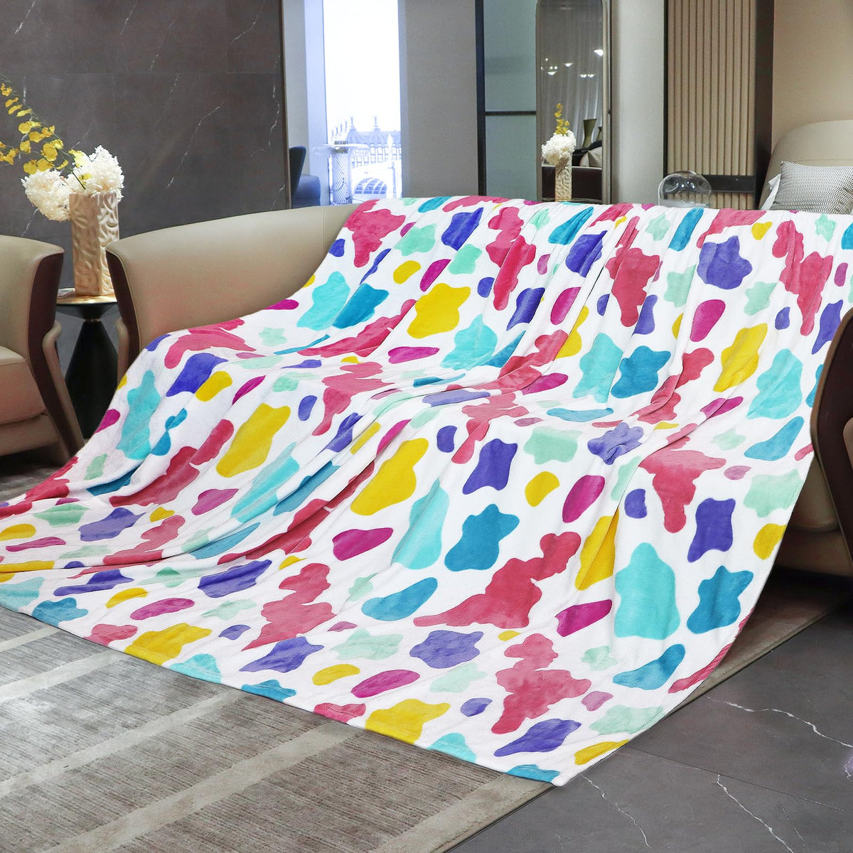 Hseec Blankets & Throws King Size Soft Fleece Blanket Throw Cozy Blanket For Bed Throw 108X90 Inches