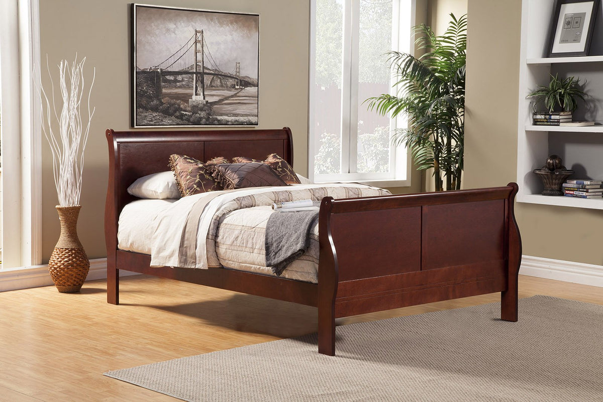 Alpine Furniture Louis Philippe II Sleigh Bed, Queen