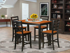 East West Furniture YAFA5-BLK-W 5 Piece Counter Height Dining Table Set Includes a Rectangle Wooden Table and 4 Kitchen Dining Chairs, 30x48 Inch, Black & Cherry