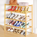 Smiry Shoe Rack, 4 Tier Bamboo Shoe Organizer, Stackable Free Standing Wooden Shoe Storage Shelf for Closet, Entryway, Front Doo