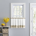 Ellis Curtain Kitchen Collection Cherries 58 by 24-Inch Ruffled Tailored Tier Curtains, Natural