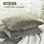 Phf Truly Velvet Pillowcases Standard Size, No Insert, 2 Pack Ultra Soft Breathable Pillow Shams Covers With Envelope Closure, 20' X 26' Luxury Cozy Warm Fuzzy Flannel Pillow Cases, Smokey Olive