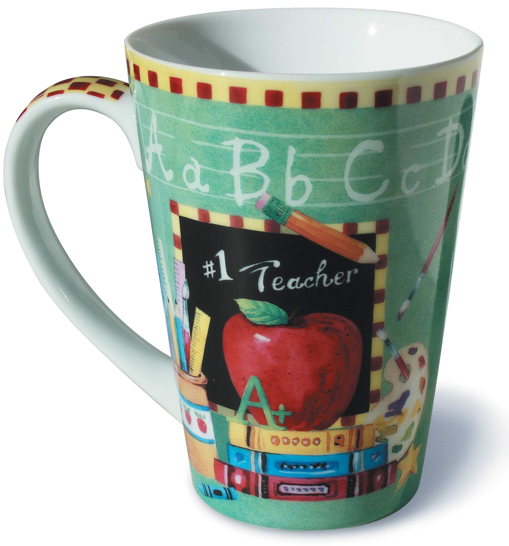 Lissom Design Tea Cup - Designer Porcelain Coffee Mug Or Tea Cup, 12-Ounce, No. 1 Teacher