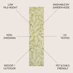Jonathan Y Smb119D-5 Nevis Palm Frond Indoor Outdoor Area Rug, Coastal, Casual, Country Easy Cleaning,Bedroom,Kitchen,Backyard,Patio,Non Shedding, Green/Cream, 5 X 8