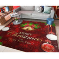 ALAZA Merry Christmas Snowflake Ball Snow Red Non Slip Area Rug 7 x 5 for Living Dinning Room Bedroom Kitchen Hallway Office M