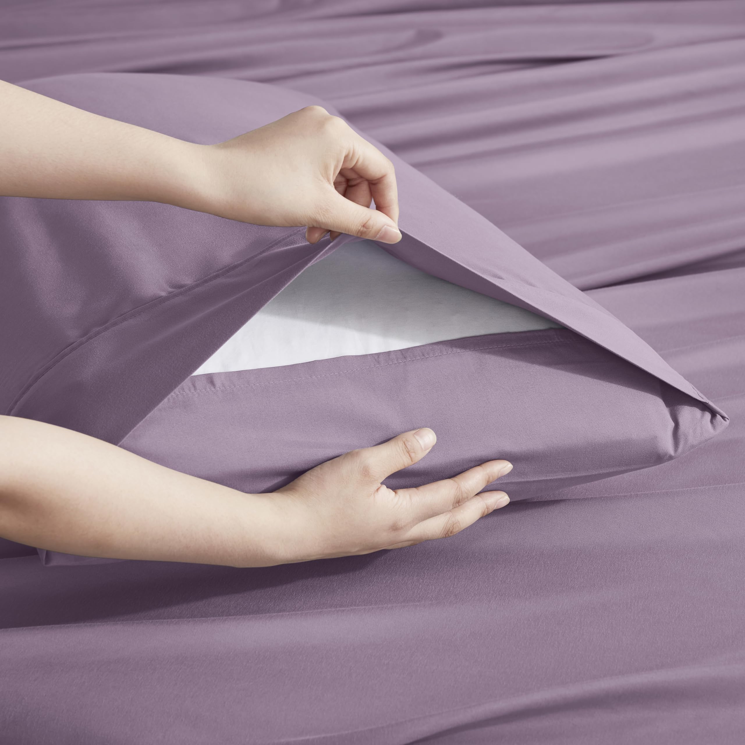 Nestl Extra Twin Deep Pocket Sheets Set - 4 Pc Soft Microfiber Twin Sheets Deep Pocket - Fade Resistant Bedding Sheets & Pillowcases - Twin, Lavender Dream