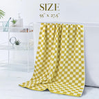 Jacquotha Luxury Bath Towels Fall - Cotton Bathroom Towel Sets Checkered Towels, Pack Of 2 Towels For Body Drying 55X27.5 Inches