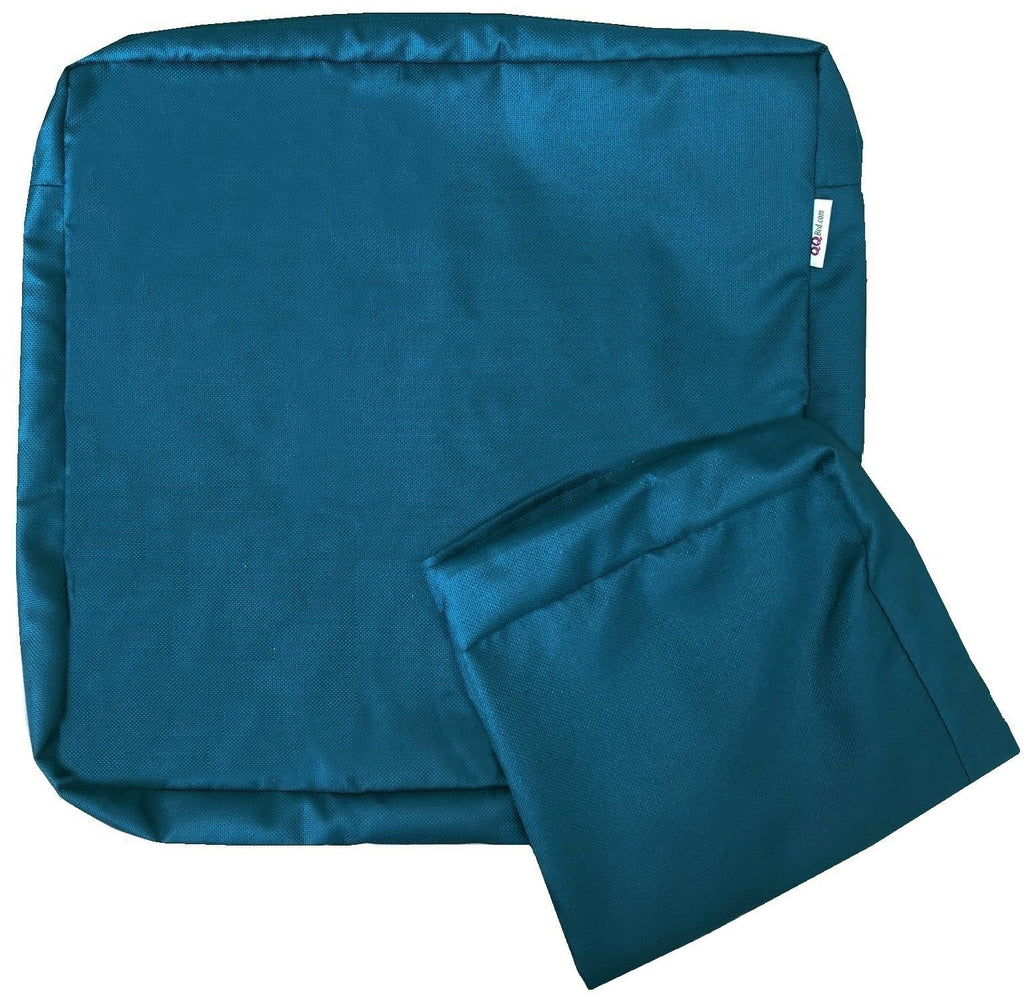Qqbed 2 Pack Outdoor Patio Chair Pillow Seat Water-Resistant Cushion Covers In Pacific Blue Color 23'X23'X5' - Replacement Co