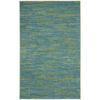 Nourison Essentials Indoor/Outdoor Blue Green 3' X 5' Area -Rug, Easy -Cleaning, Non Shedding, Bed Room, Living Room, Dining Room, Backyard, Deck, Patio (3X5)