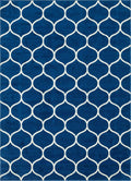 Unique Loom Trellis Frieze Collection Area Rug - Rounded (8' x 11', Navy Blue/ Ivory)
