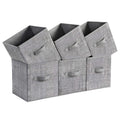 SONGMICS Storage Cubes, 11-Inch Non-Woven Fabric Bins with Double Handles, Set of 6, Closet Organizers for Shelves, Foldable, fo