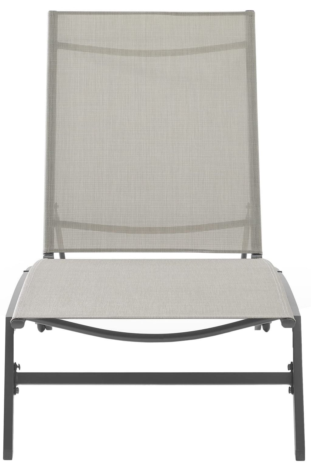 Crosley Furniture Weaver Reclining Mesh Outdoor Chaise Lounge Chair with Wheels for Patio, Deck, Poolside, Matte Black/Light Gray
