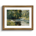 ARPEOTCY Vintage Gold Framed Large Wall Art, Nature Streamside Retro Paintings, Canvas Prints Artwork with Antique Frame, Victor