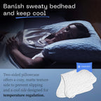 Coop Home Goods Cool Side Crescent King Size Pillow Case, Cooling Pillow Cases For Hot Sleepers, Two-Sided Pillow Covers, Cozy S