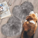 Mudder 2 Pieces Heart Shaped Rug Faux Room Fluffy Carpet Heart Shaped Door Mat For Room Bedroom, 12 X 16 Inch(Gray)