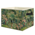 EVIHCG Fantasy Floral Black Cat Storage Bins Box with Handles, Whimsical Water Lily Pond Black Cat Collapsible Laundry Basket Ha