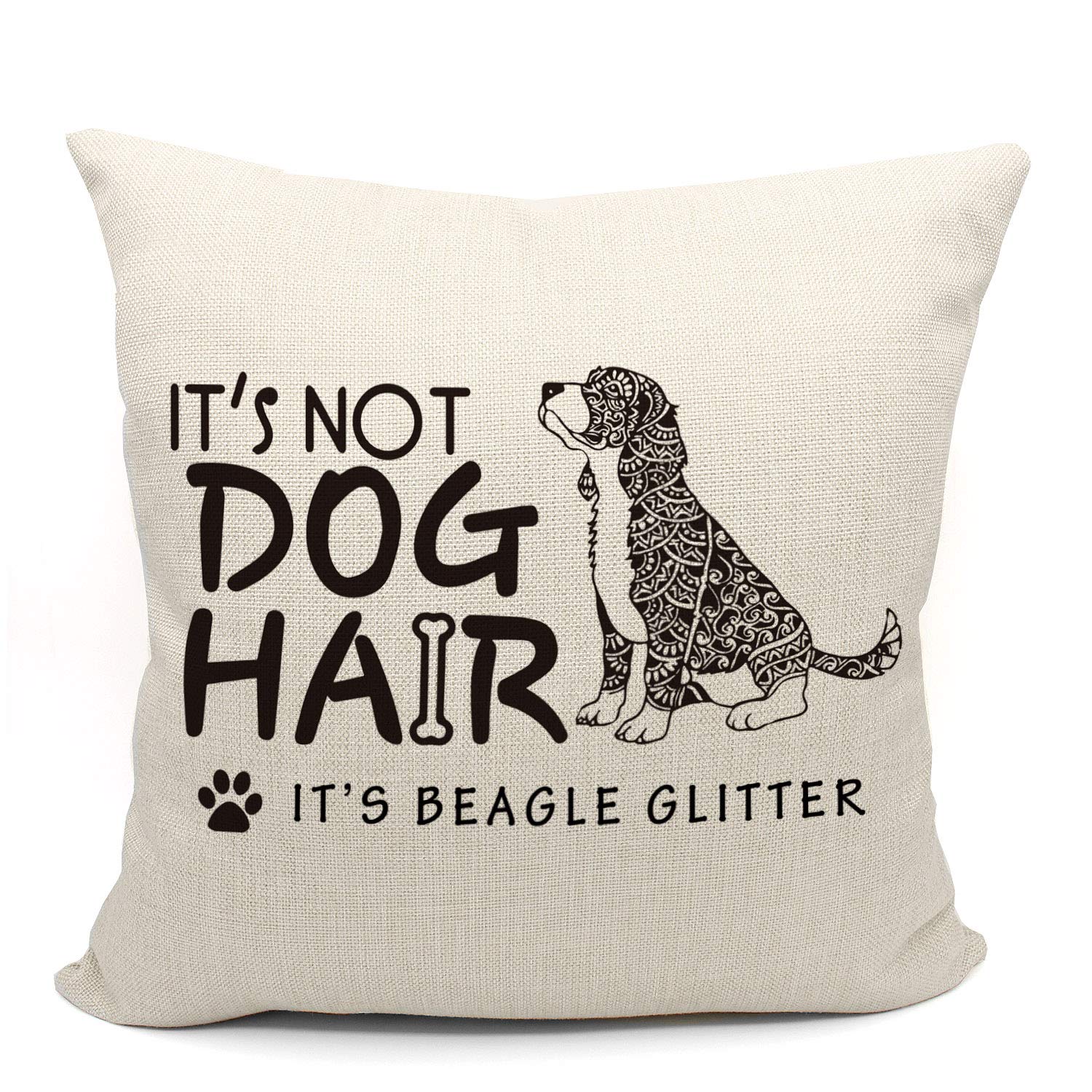 Mancheng-Zi Beagle Pillow Covers 18X18,Beagle Gifts,Beagle Decor,Beagle Gifts For Women,Beagle Glitter Pillow Cover Linen Cushio