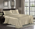 Satin Sheets Full [4-Piece, Champagne Gold] Hotel Luxury Silky Bed Sheets - Extra Soft 1800 Microfiber Sheet Set, Wrinkle, Fade,