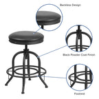 Flash Furniture Carrington 24'' Counter Height Stool with Swivel Lift Black LeatherSoft Seat