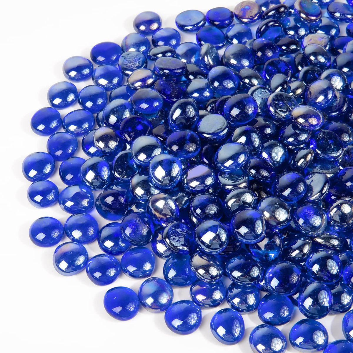 Gaspro 20Lb Fire Glass Beads For Propane Fire Pit, Fireplace, Flat Glass Marbles For Vase, Aquarium, Garden, 3/4 Inch Fire Pit G