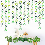 52 Ft Spring Summer Theme Green Paper Leaf Garland Hanging Leaves Streamer Banner For Green Birthday Wedding Engagement Bridal S