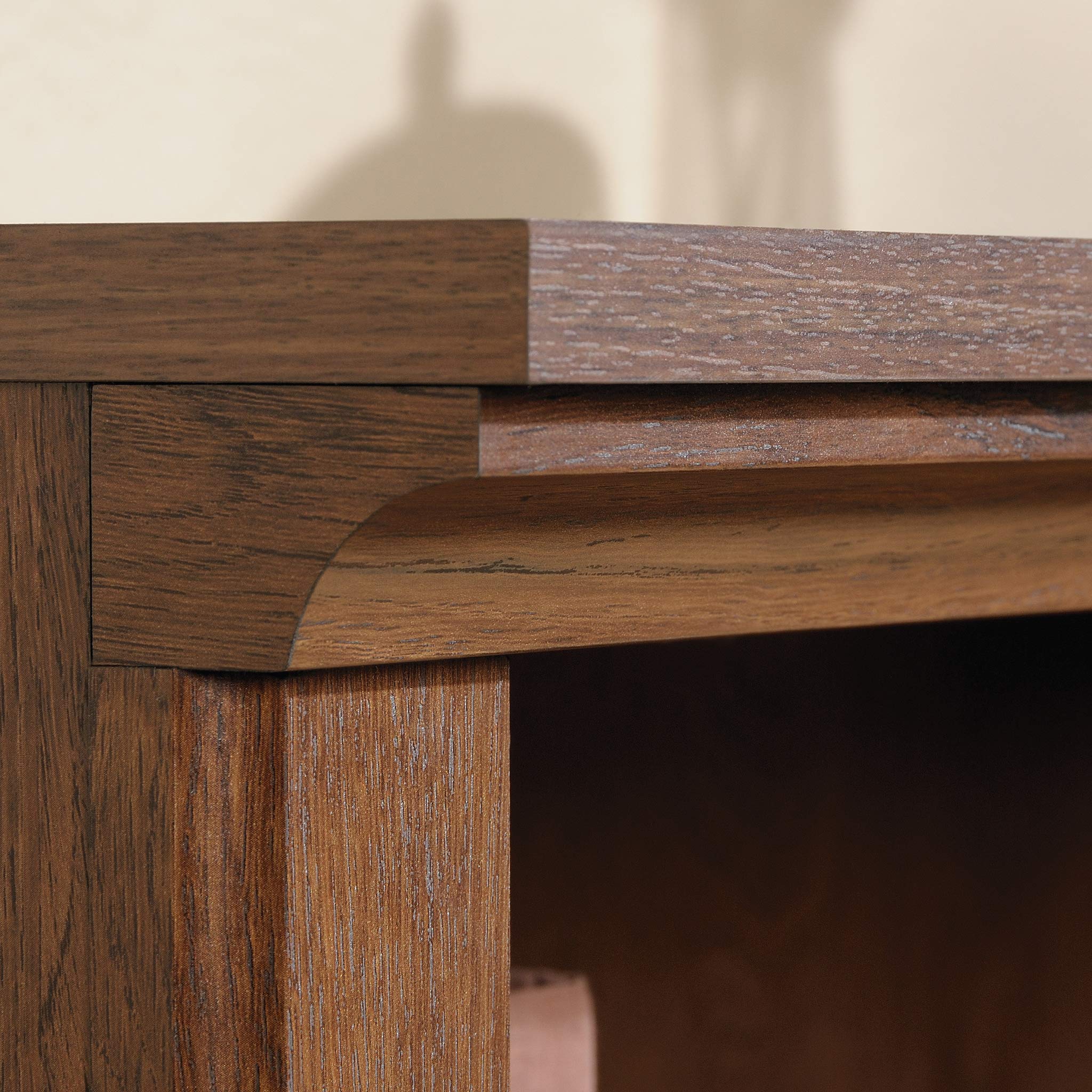 Sauder 2 Tier Book Shelf Wooden Bookcase Multipurpose Bookshelf For Home Office, Living Room, In Oiled Oak