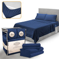 Abeero Home Full Size Bed Sheets Cooling - Luxury Hotel Sheet Set - Soft Sheet with Elastic Corner Strap - Deep Pocket Microfibe