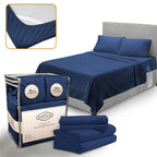Abeero Home Full Size Bed Sheets Cooling - Luxury Hotel Sheet Set - Soft Sheet with Elastic Corner Strap - Deep Pocket Microfibe