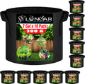 Lungar Plant Grow Bags - 7 Gallon 10 Packs Planter Pot, Thickest Aeration 300G Non-Woven Fabric, Reinforced Handles For Weatherp