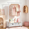 ZHKINGGS Rolling Kids Clothing Rack: Adjustable Height Dress Up Rack