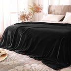 Bedelite Fleece Blankets Queen Size For Bed, Luxury Plush Cozy Fuzzy Black Blanket 90X90 Inches, Super Soft Warm Lightweight Thr