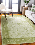 Unique Loom La Jolla Collection Farmhouse, Contemporary, Botanical, Traditional, Vintage Area Rug, 6 x 9 ft, Light Green/Green