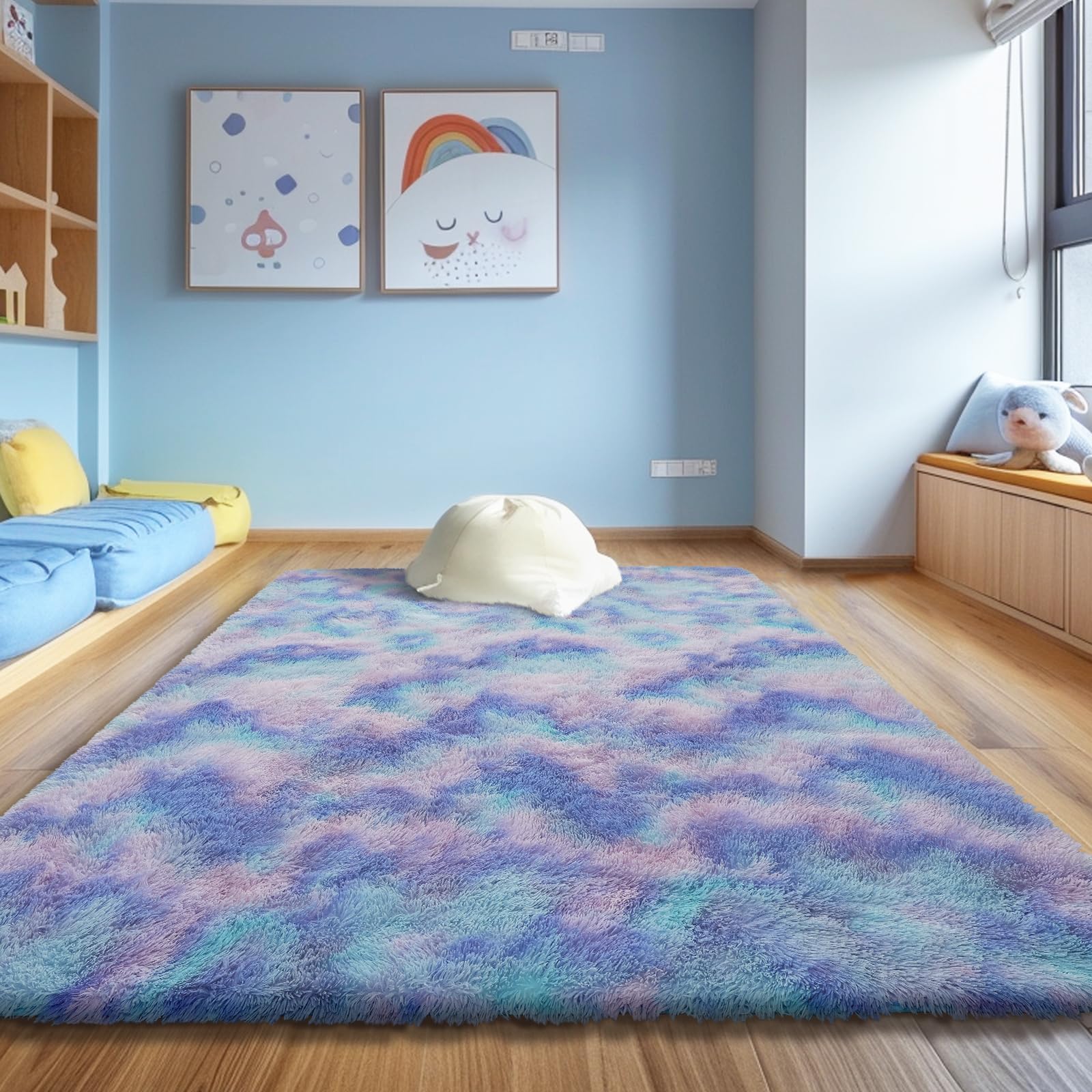Shag Area Rug for Bedroom 5x8,Fluffy Area Rugs for Living Room,Soft Fuzzy Rug Non-Shedding Indoor Plush Carpet for Kids Bedroom 